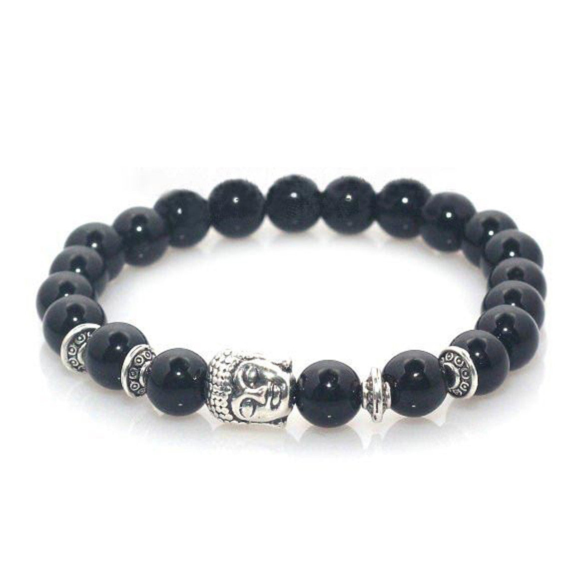Lava Stone & Onyx Buddha Bead Bracelet - Yoga Chakra Bracelet For Men & Women - View #13