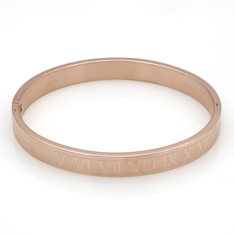 Roman Numerals Bracelets, Hollow Numerals Bracelet, Vacuum Plating Bangle